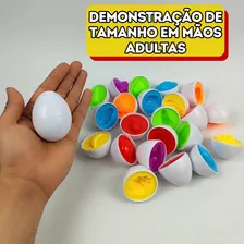 Brinquedo Educativo Jogo Encaixar Cartela 12 Ovos Coloridos Foto mini 4