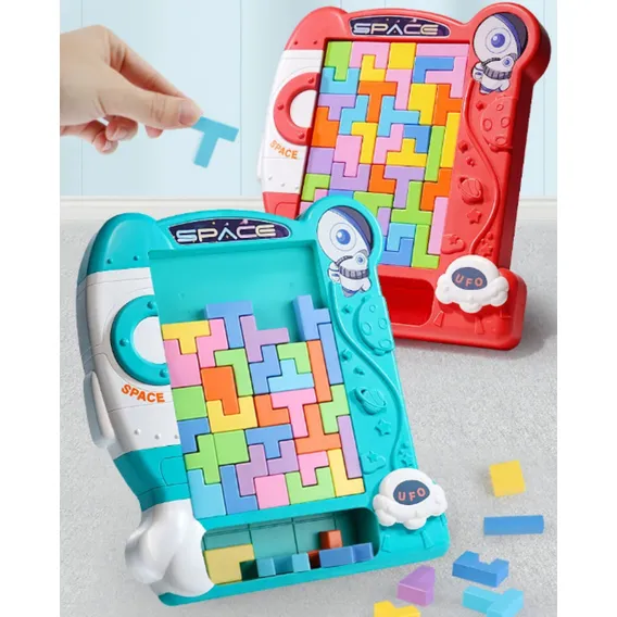 Brinquedo Educativo Jogo Tetris Quebra Cabeça Combinação Foto 1
