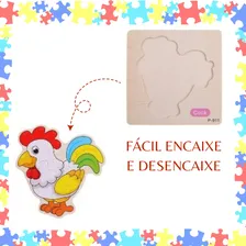 Brinquedo Educativo Kit Quebra Cabeça De Madeira Mdf Foto mini  3