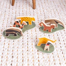 Brinquedo Educativo Madeira Jogo Equilibrio Bichos Empilhar Foto mini 4