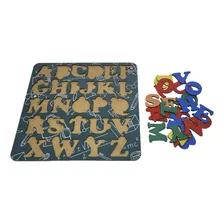 Brinquedo Educativo Quebra Cabeça Alfabeto Madeira Mdf Foto mini  3