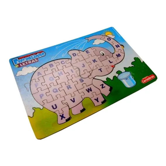 Brinquedo Educativo Quebra-cabeça Elefantinho Das Letras Foto 1