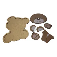Brinquedo Educativo Quebra Cabeça Urso Madeira Mdf Foto mini 2