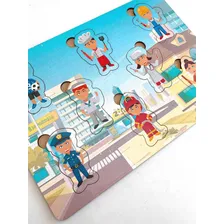 Brinquedo Educativo Tabuleiro Encaixe Profissões Mdf Foto mini 1