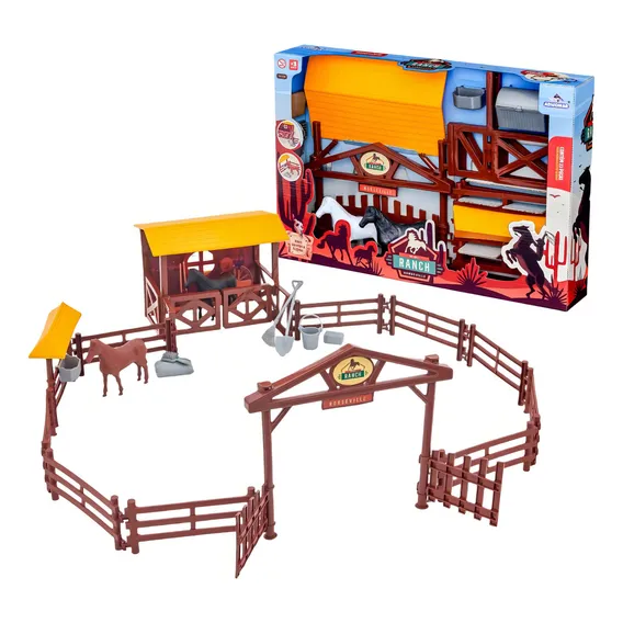 Brinquedo Fazendinha Mini Rancho Cavalo Estábulo E Acessório Foto 1