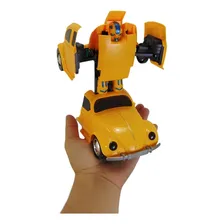 Brinquedo Infantil Carrinho De Brinquedo Transformers Carrinho Fusca Bate Volta Fusca Maluco Fusca Amarelo Com Luzes E Som Carrinho Divertido Carrinho De Brinquedo Foto mini 4