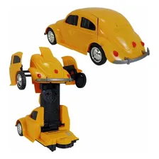 Brinquedo Infantil Carrinho De Brinquedo Transformers Carrinho Fusca Bate Volta Fusca Maluco Fusca Amarelo Com Luzes E Som Carrinho Divertido Carrinho De Brinquedo Foto mini 1