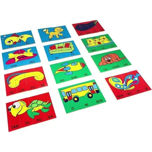 Brinquedo Interativo Jogos Quebra Cabeça Silábico Educativo Pedagógico Carimbras Foto 1