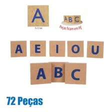 Brinquedo Jogo Educativo Escolar Letras Números Madeira Mdf Foto mini 3