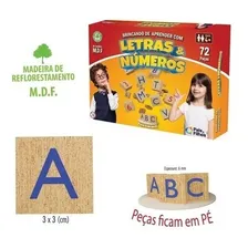 Brinquedo Jogo Educativo Escolar Letras Números Madeira Mdf Foto mini 2