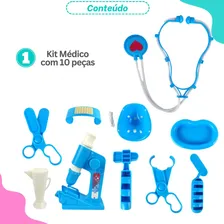 Brinquedo Kit Médico Infantil Medical Center Para Crianças Cor Peq-doutor-azul Foto mini 4