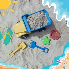 Brinquedo Kit Praia Caminhão Praia Areia Pazinha Rastelo Foto mini  3