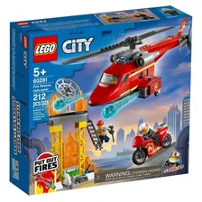 Brinquedo Lego City Helicoptero De Resgate De Bombeiro 60281 Foto mini 1