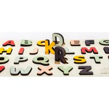 Brinquedo Madeira Letras Coloridas Alfabeto Tabuleiro Smart Foto mini 3