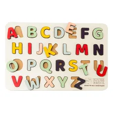 Brinquedo Madeira Letras Coloridas Alfabeto Tabuleiro Smart Foto mini 1