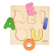 Brinquedo Madeira Letras E Numeros Tabuleiro Grande + Vogais Foto mini 2