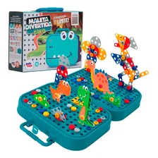 Brinquedo Maleta Monte O Mundo Dino Colorida Itens Foto  mini 1