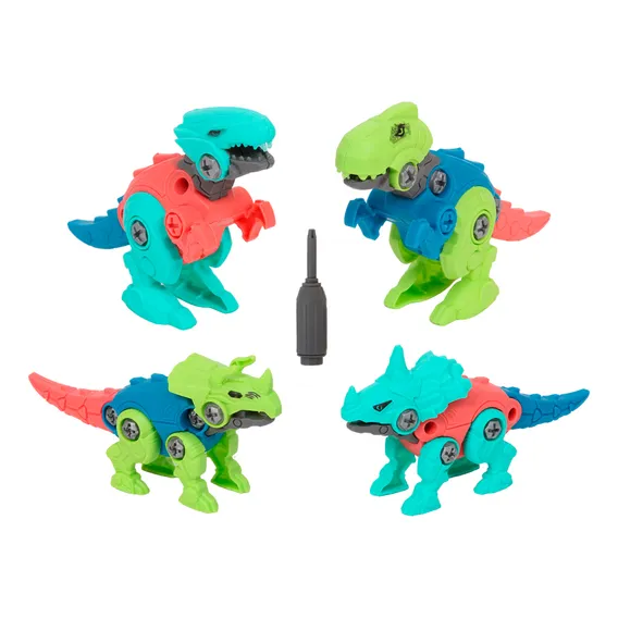 Brinquedo Menino Kit Dinossauro Infantil De Montar 4 Peças Foto 1