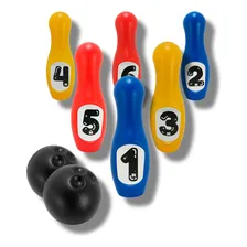Brinquedo Mini Boliche 6 Pinos 2 Bolas Lembrancinha Diversão Foto mini 2