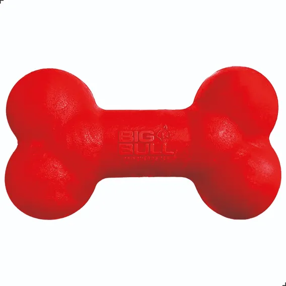 Brinquedo Mordedor Cachorro Borracha Osso Grande Vermelho Foto 1