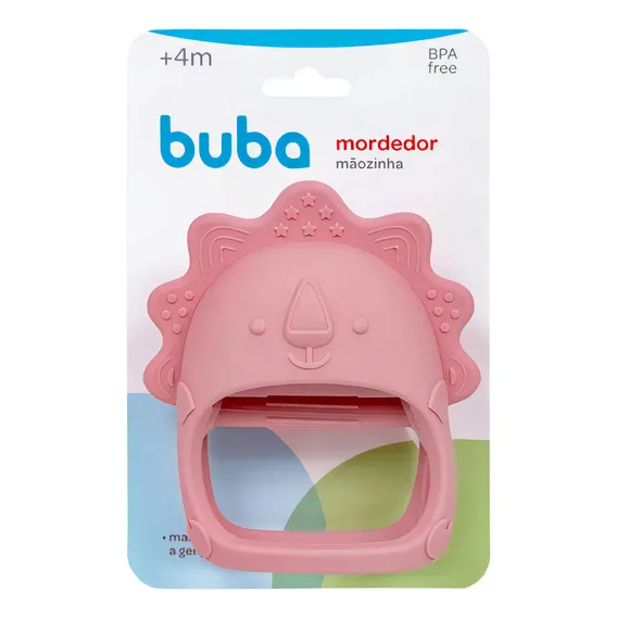 Brinquedo Mordedor E Massageador MĂŁozinha Para BebĂȘ Rosa Buba Foto 1