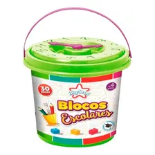 Brinquedo Para Montar Balde Blocos Escolares 30 Peças Foto mini 1