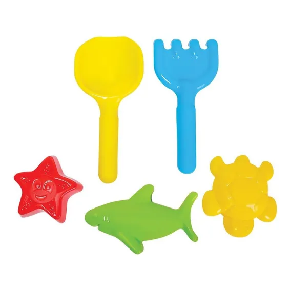 Brinquedo Para Praia 5 Acess贸rios Maral Infantil Kit Praia Foto 1