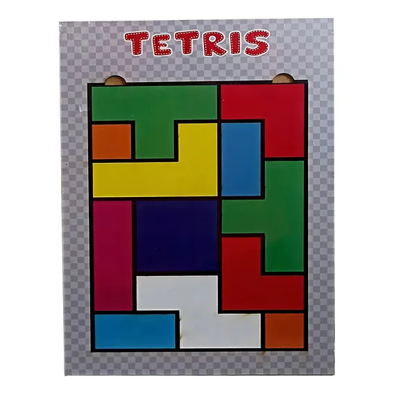 Brinquedo Pedagógico Madeira Quebra-cabeça Tetris Foto 1