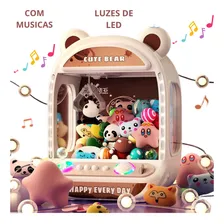 Brinquedo Pega Bichinho Mini Maquina Pelucia Com Som E Luz Cor Branco Foto mini 4