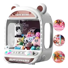 Brinquedo Pega Bichinho Mini Maquina Pelucia Com Som E Luz Cor Branco Foto  mini 1