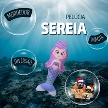 Brinquedo Pelúcia Macia Com Guizo Pet Sereia Mar Cão Gato Cor Roxo Foto mini  3
