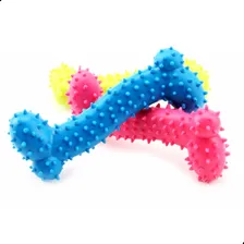 Brinquedo Pet Osso Ossinho Cravo Mordedor De Borracha Maciço Cor Osso Redondo Foto  mini 1