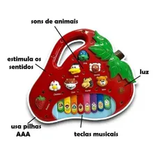 Brinquedo Piano Teclado Infantil Bichos Musical Moranguinho Foto mini  3