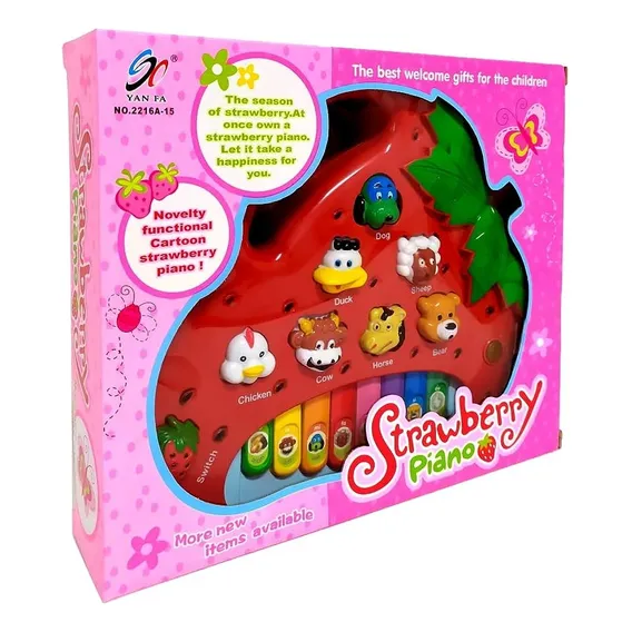 Brinquedo Piano Teclado Infantil Bichos Musical Moranguinho Foto 1
