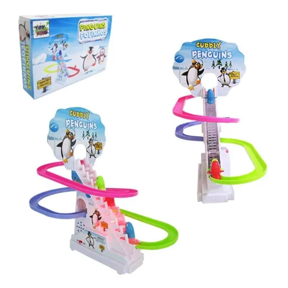 Brinquedo Pista Musical Descida Dos Pinguim Carrinho Foto 1