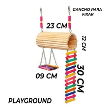 Brinquedo Playground Para Calopsita Periquito Hamster Foto mini 3