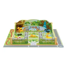 Brinquedo Playset Zoo Animais Do Zoológico Em Madeira Junges Foto mini  3