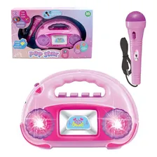 Brinquedo Radio Microfone Musical Sai Voz Toca Musica Luzes Foto mini  2