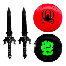 Brinquedos C/ 2 Escudos 2 Espadas 2 Copos Hulk Homem Aranha Foto mini 4