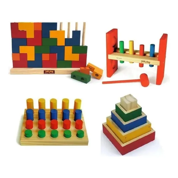 Brinquedos Educativos Pedagógico Com 4 Jogos Para Crianças Cor Outro Foto 1