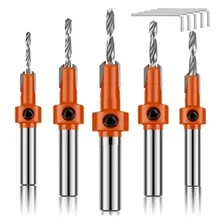 Broca Madeira Escareador Haste 8mm Marcenaria Kit Com 5 Foto mini 1