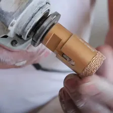 Broca Serra Copo Diamantada Esmerilhadeira 75mm Porcelanato Foto mini  3