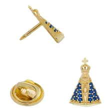 Broche Boton Pingente De Nossa Senhora Aparecida Banhado Foto  mini 1