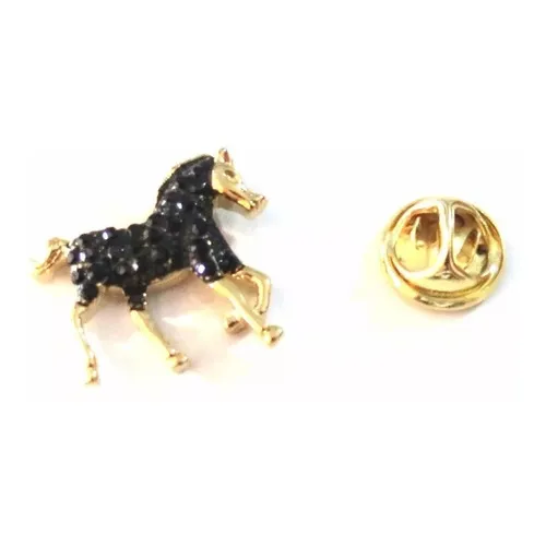 Broche Cavalo Country Rodeio Folheado A Ouro 18k Foto 1