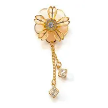 Broche Flor Dourado Com Strass 9 Foto mini 1