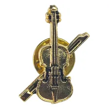 Broche Violino Dourado Foto mini 1