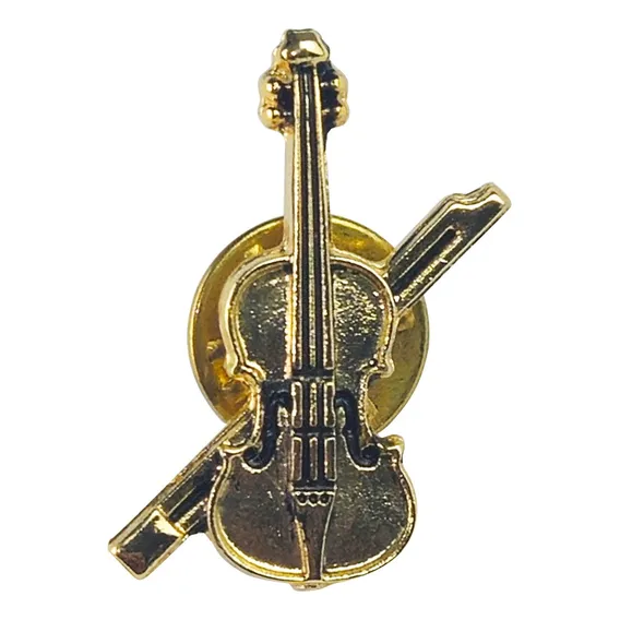 Broche Violino Dourado Foto 1