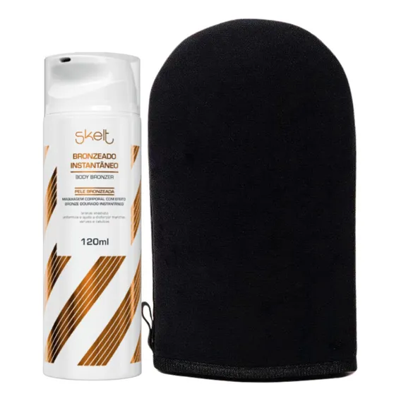 Bronzeado Instantâneo 120ml + Luva Aplicadora Skelt Foto 1