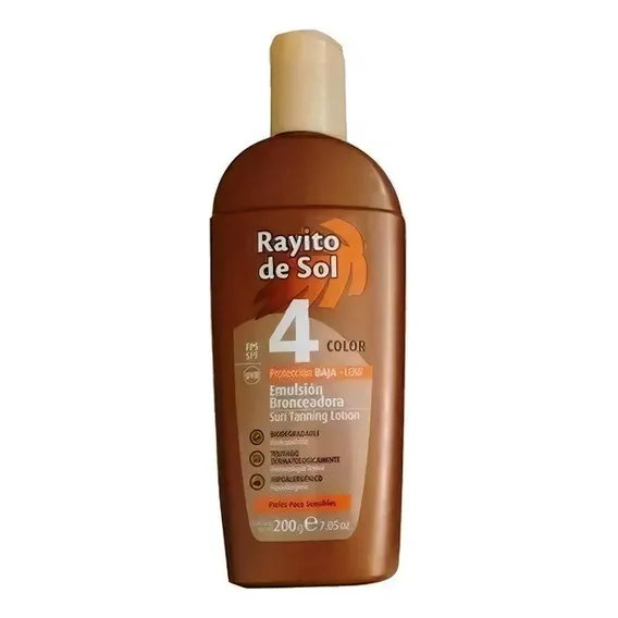 Bronzeador Rayito De Sol Fps 4 Color Emulsão 200g Foto 1