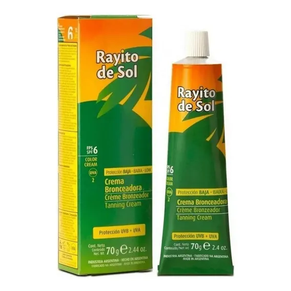 Bronzeador Rayto De Sol Bisnaga Fps6 70 Gr Original Foto 1